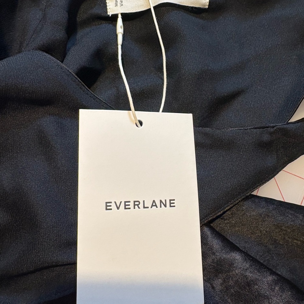 Everlane Minimalist Black Satin Slip Dress, Sz 8 - Picture 3 of 5